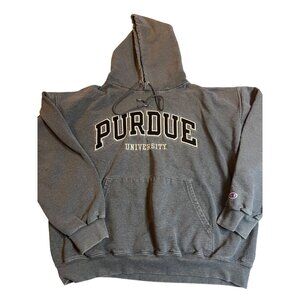 Vintage Champion Purdue University men’s Gray Hooded Sweatshirt L unisex hoodie